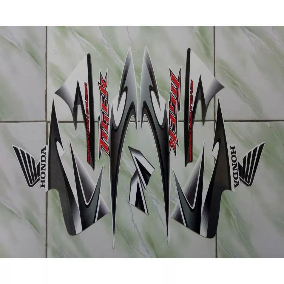 stiker striping honda tiger revo 2013 2014 putih lis body original