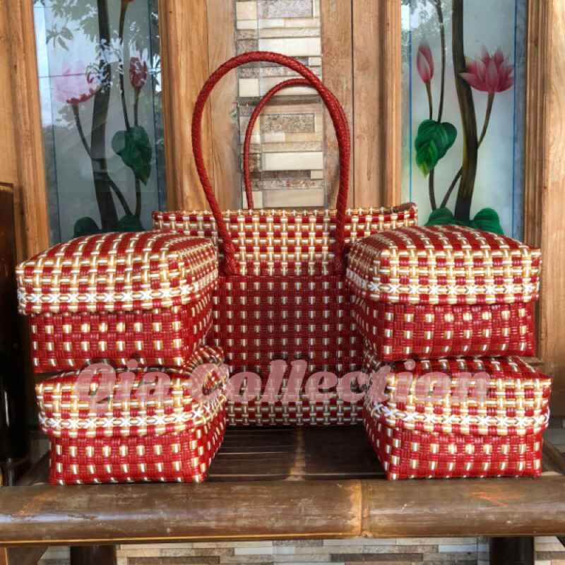 Tas set keben 4 / set keben bali / canang sari / tas anyaman keben