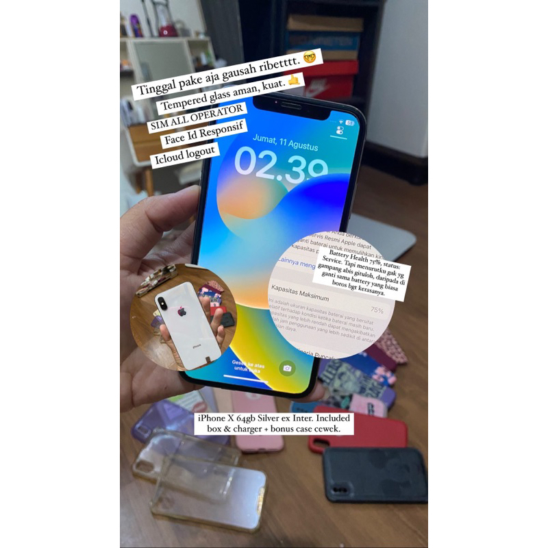 iPhone X 64gb Silver