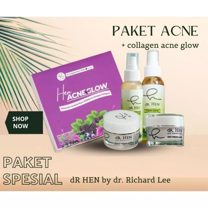 dR. Hen - COMBO ACNE (PAKET BASIC ACNE + dR. Hen ACNE & GLOW COLLAGEN) | dR. Hen Skincare Paket Acne
