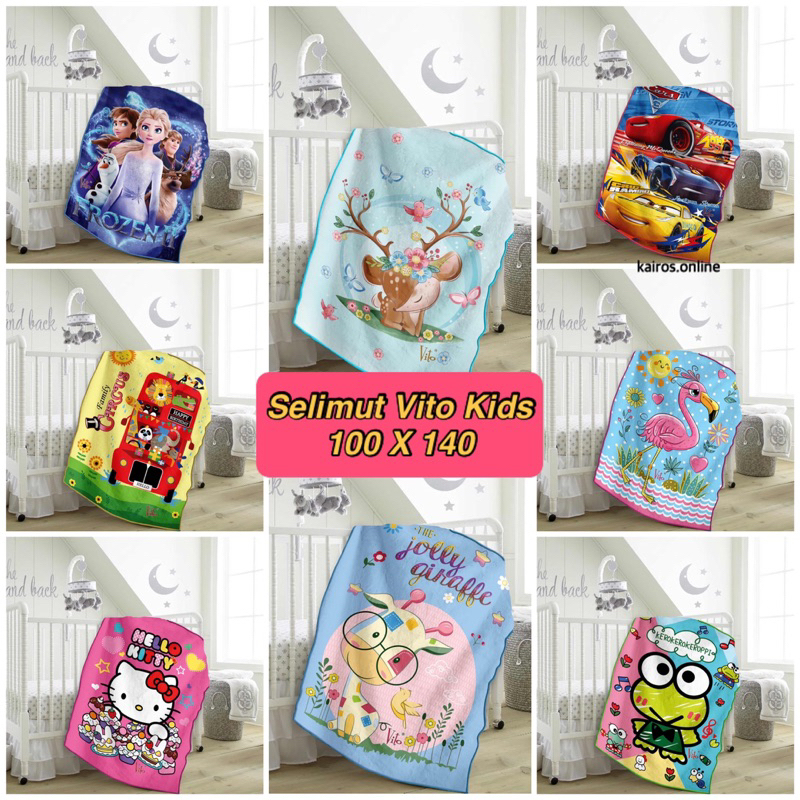 VITO KIDS Selimut Bulu Anak Anak Ukuran 100X140 Motif Karakter Anak Murah