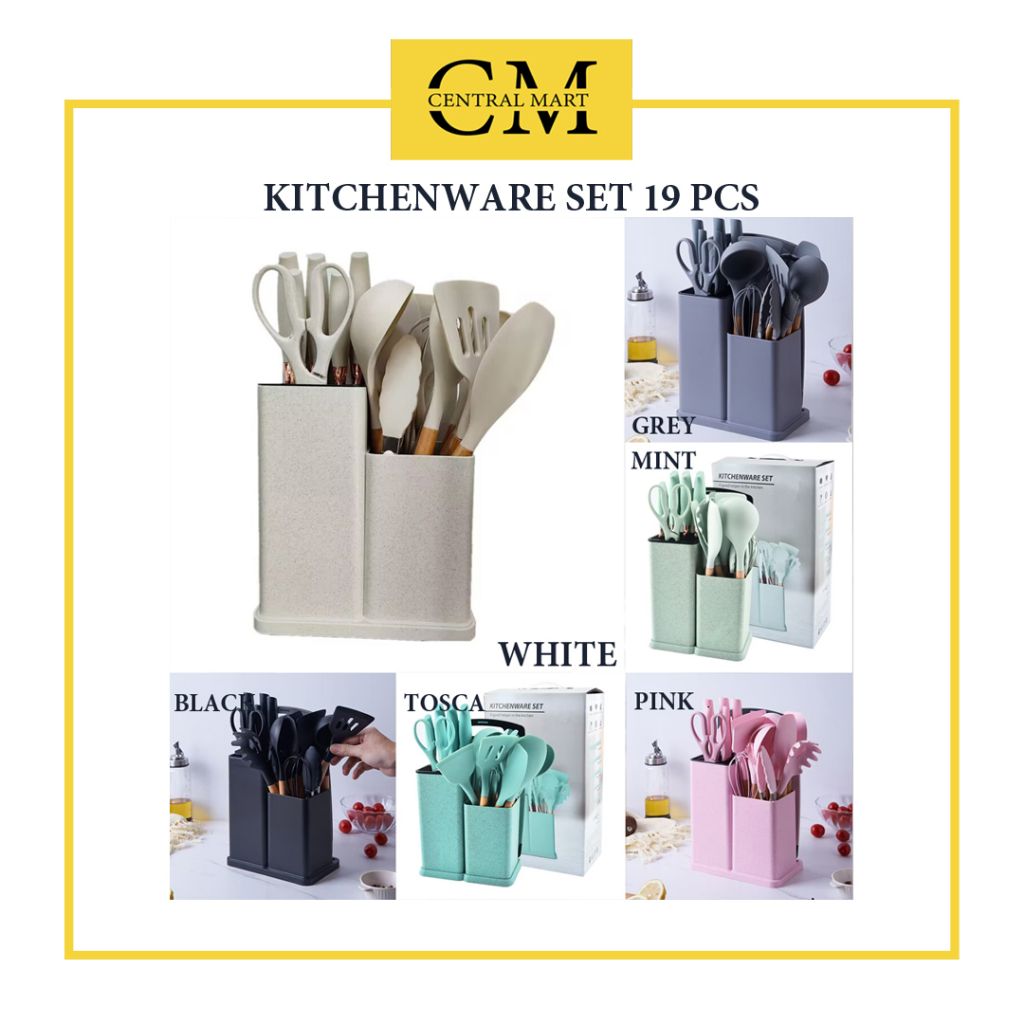 SPATULA SILIKON KITCHENWARE SET 19 PCS / SPATULA SILICONE KNIFES SET / SPATULA SILIKON SET / PISAU