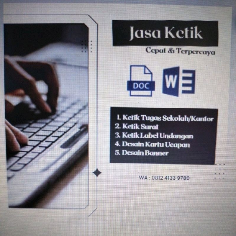 

Jasa Ketik | murah ramah terpercaya
