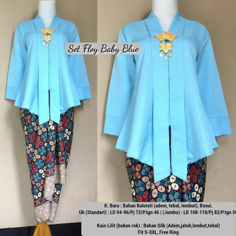 SETELAN FLOY BALOTELI PROMO HARGA MURAH KEBAYA FLOY WANITA KEBAYA WANITA WARNA CANTIK BABY BLUE