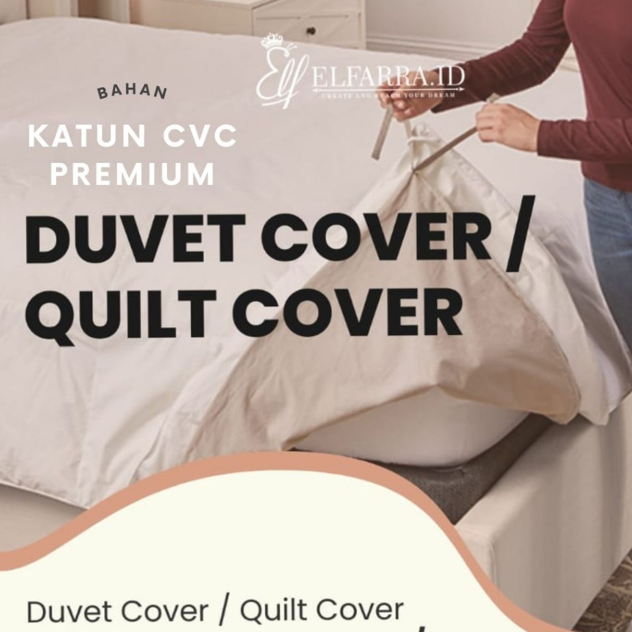 KATUN CVC PREMIUM I DUVET COVER/ QUILT COVER I Sarung Bedcover Elfarra.id
