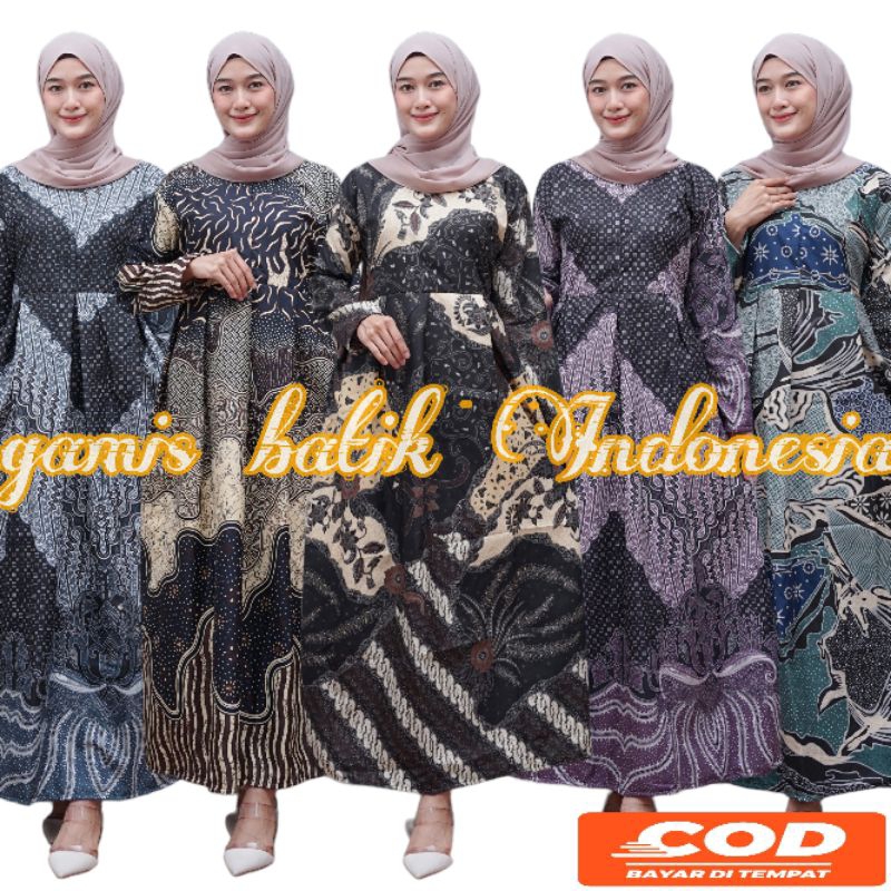 Gamis Batik (COD) MANGGAR Gamis Batik Pesta Model Terbaru