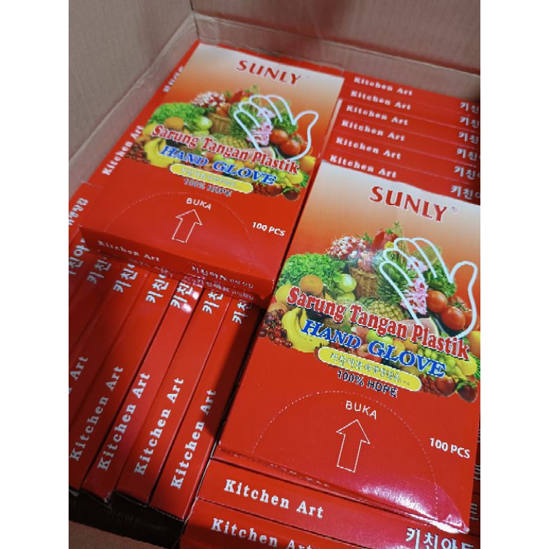 Sarung Tangan Plastik HDPE FOOD Grade isi 100Lembar