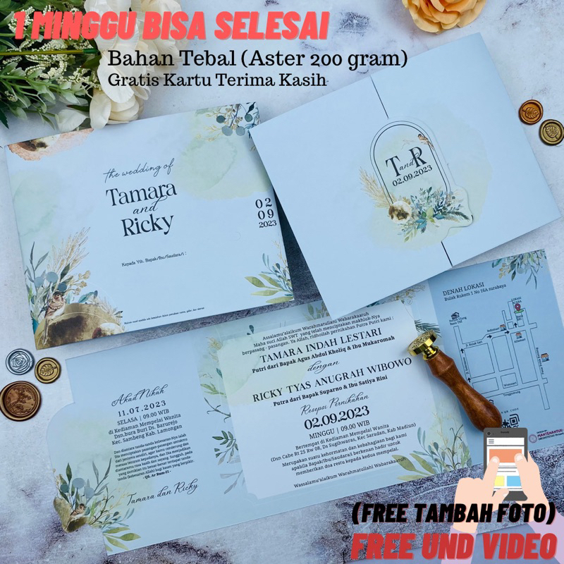 Undangan Pernikahan Murah, Semi Amplop, Bagus, Lucu | GRATIS UND VIDEO & WEBSITE* SCE 04