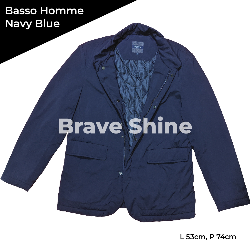 Basso Homme Jacket, Navy Blue Parka, Wind Proof