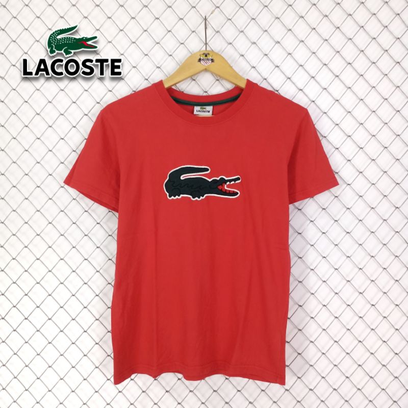 Kaos Lacoste Big Logo Original Power Red / Lacoste Original Tshirt