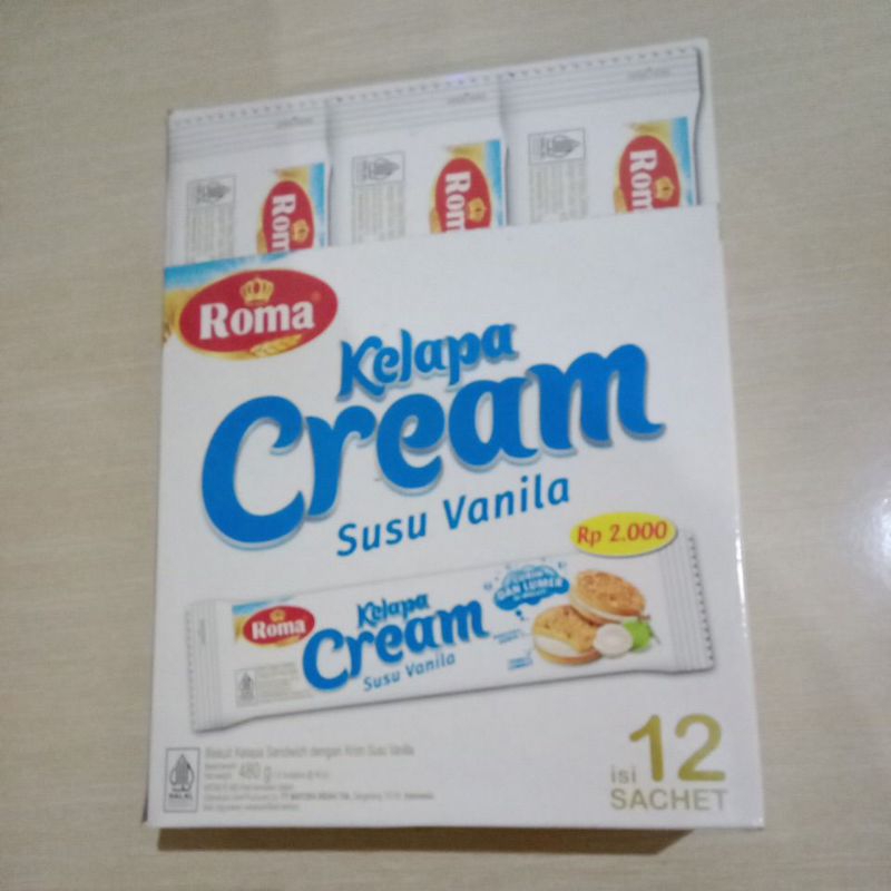 

Roma kelapa cream susu vanila (12 sachet)