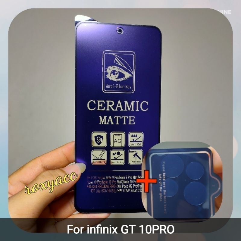 INFINIX GT 20 PRO , GT 10 PRO / GT 10PRO TEMPERED GLASS BLUE RAY MATTE + LENSA KAMERA