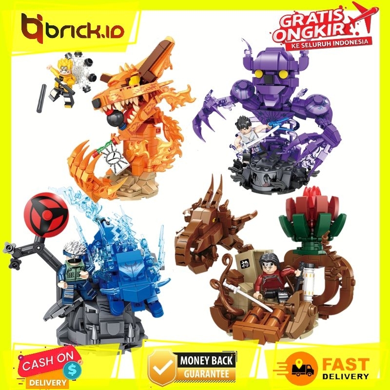 Mainan balok susun figure anime japan naruto kyubi sasuke kakashi itachi