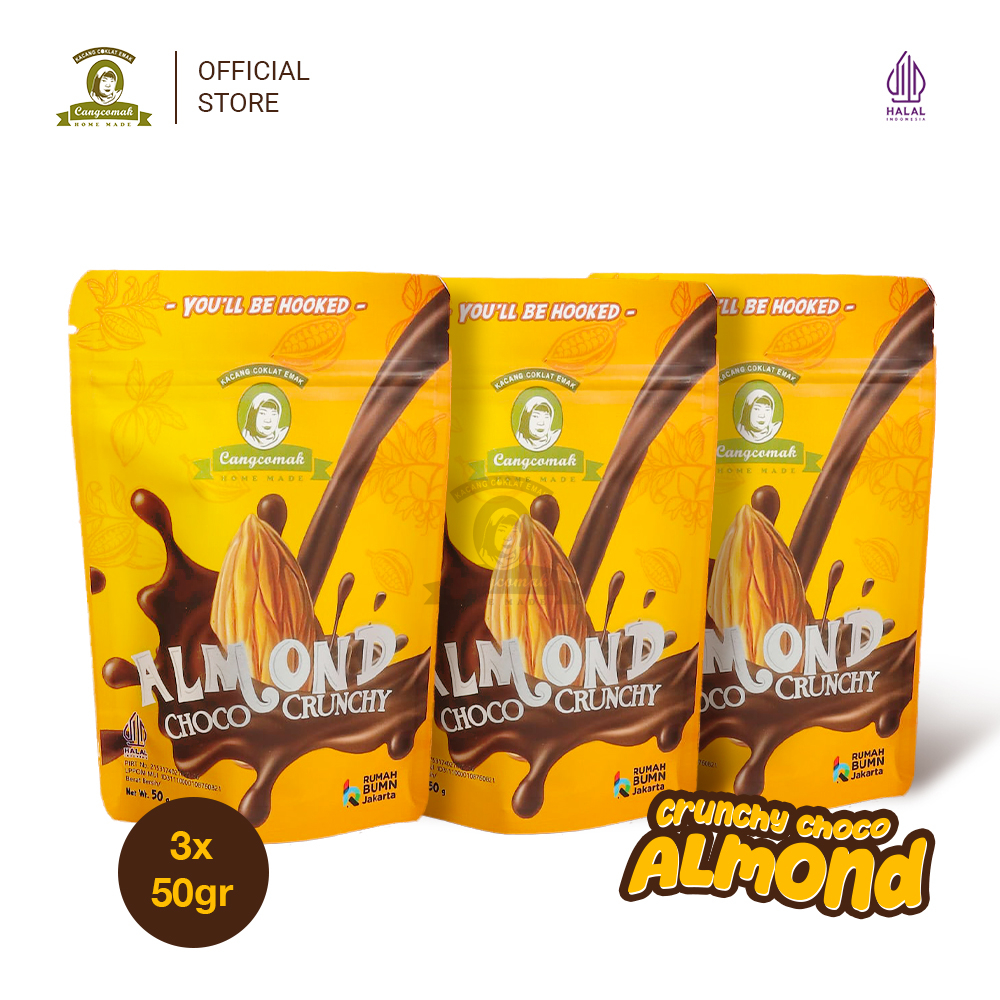 

Cangcomak Almond Panggang Cokelat Crunchy Choco Almond - 3 in 1 Bundlig Almond Cokelat - Cokelat Almond Panggang Murah