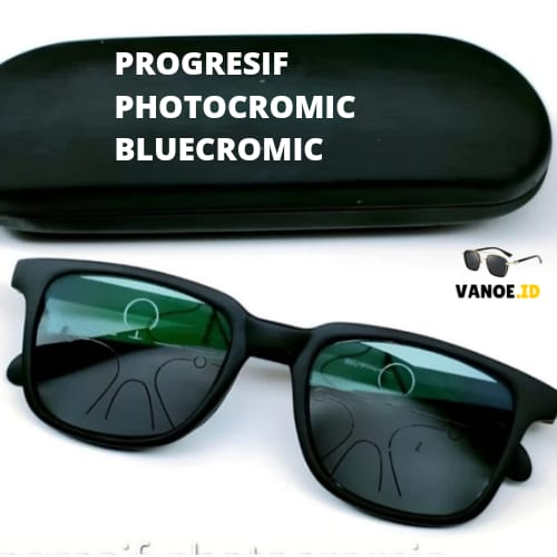 Kacamata Progresif Photocromic Anti radiasi blueray Kacamata Multifokus Pria bisa untuk jalan dan ba