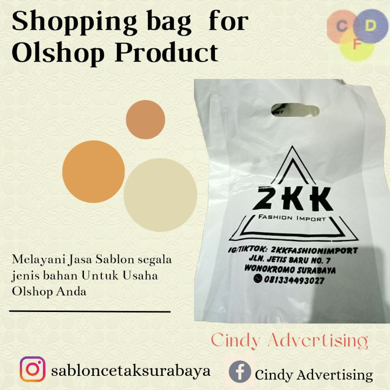 shopping bag hd plong/Shopping bag Olshop murah/sablon plastik Olshop custom