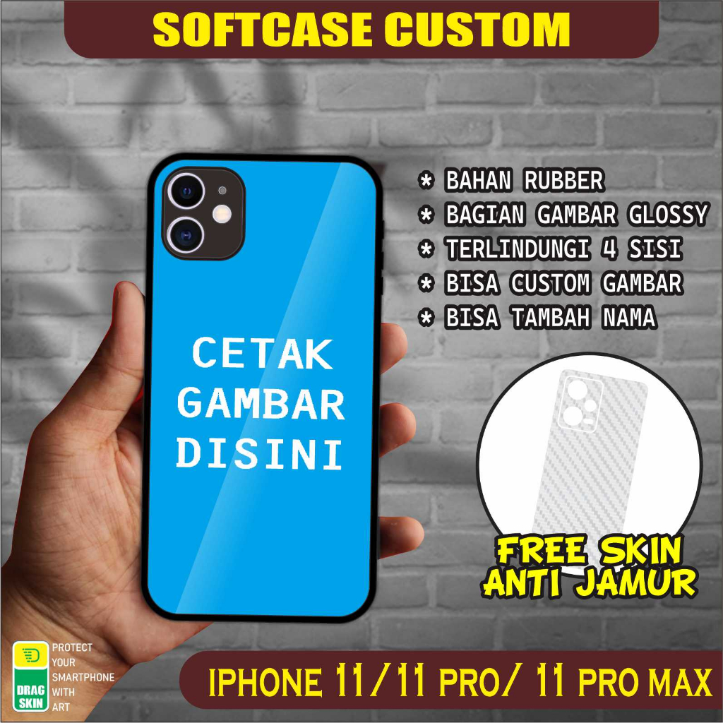 Kesing Softcase Apple Iphone 11 11Pro Pro Max Case Custom Gambar