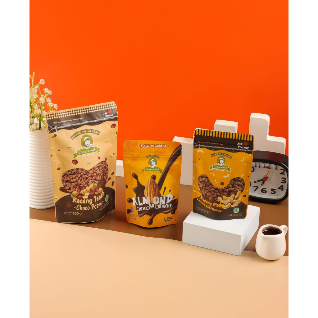 

Snack Cangcomak Kacang Coklat Panggang Crunchy Choco Roasted Kacang Coklat Mede Cashew Almond