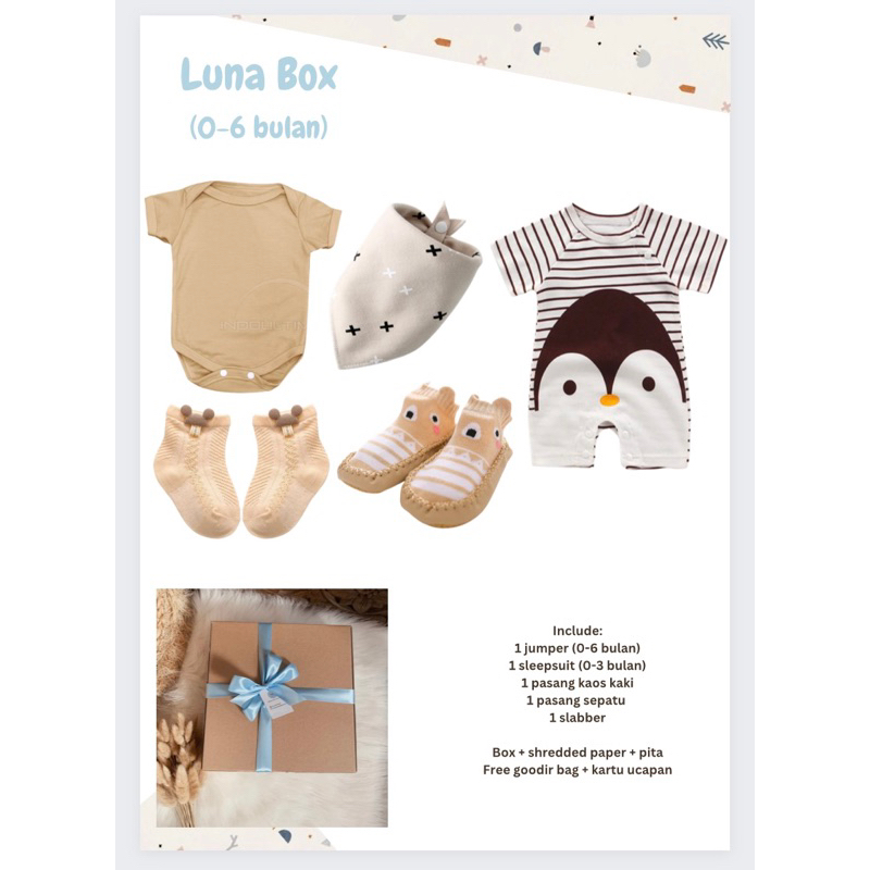 Luna Box | Hampers parsel set baju bayi anak Denpasar Bali | Kado Hadiah melahirkan baju bayi