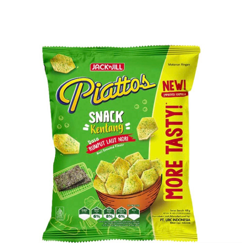 

Piattos snack 68g sapi panggang nori Sambal Geprek matah keju jawara Korean spicy noodle