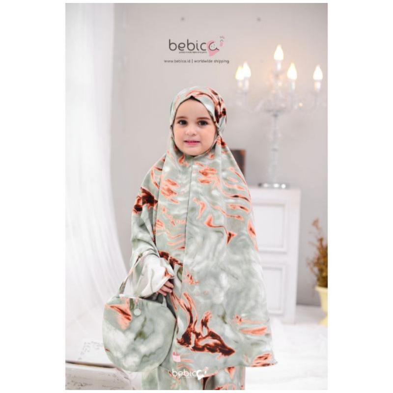 Bebica Amkana Mukena Anak - Sage Green ukuran M