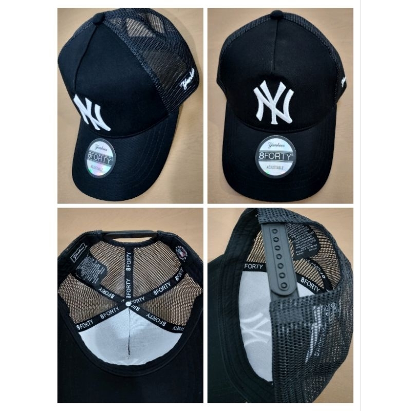 Topi Pria Wanita Cap Baseball Import Topi NY Yankees Premium Jaring - Hitam