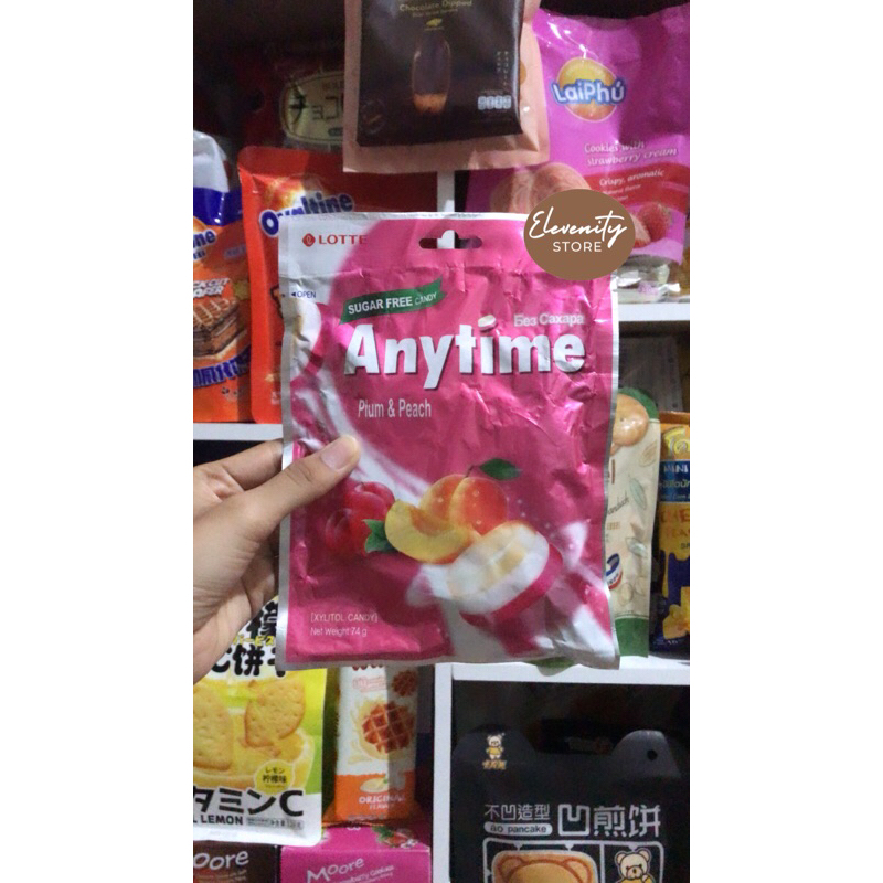 

Lotte Anytime Sugar Free Candy Milk Mint Blue Marine Lemon Mint Plum & Peach ECER