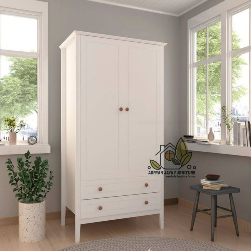 lemari pakaian anak 2 pintu duco kayu mahoni