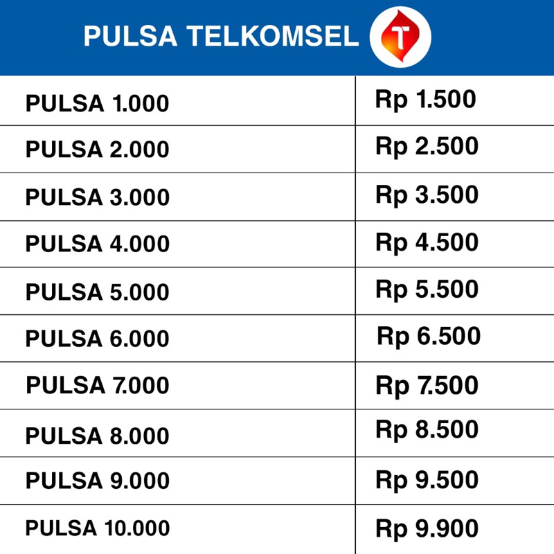 PULSA TELKOMSEL MURAH 1k sampai 10k