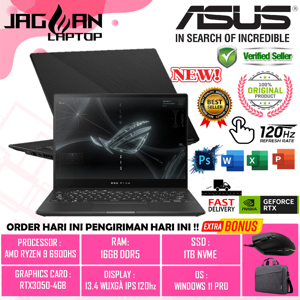 Laptop Gaming Asus Rog Flow X13 GV301RE AMD RYZEN 9 6900HS 16/1TB SSD 13.4 WUXGA TOUCH WIN11PRO