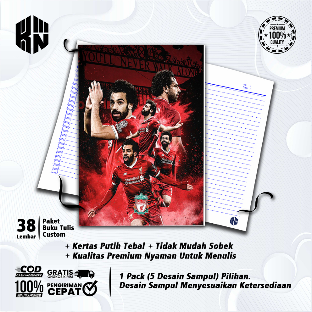 

Buku Tulis Sekolah Custom Tema Sepak Bola MOHAMED SALAH Bergaris 38 Lembar 1 Pak Isi 5 Buku/ Buku Tulis Anime/ Buku Aesthetic/ Buku Catatan