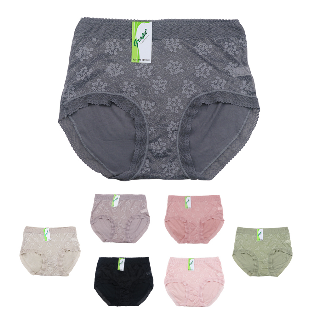 Grape - Celana Dalam Wanita Renda Semi Transparan Motif Bunga Cd Tpm 0180