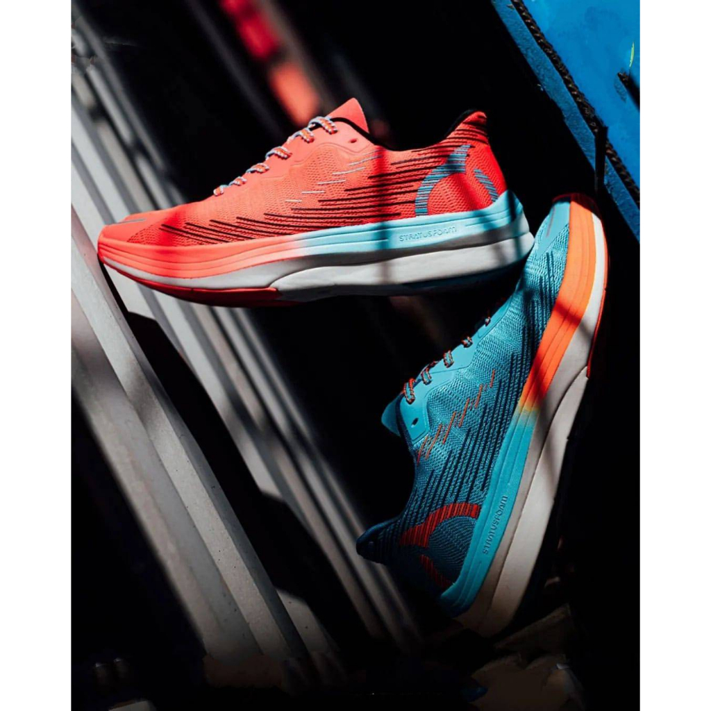 ortuseight hypersonic 1.2 cyan ortrange/ peach cyan sepatu running original ortuseight