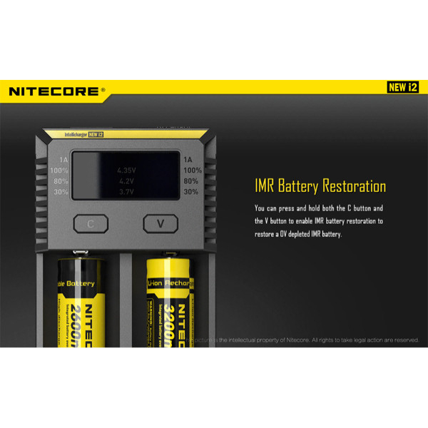 Nitecore New i2 Charger Battery 18650