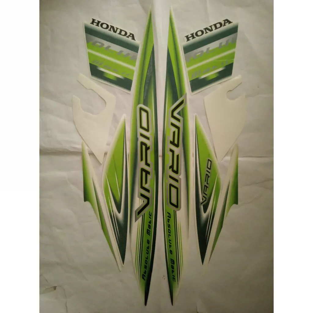 stiker striping honda vario 110 karbu 2008 putih hijau karbu varla lis original