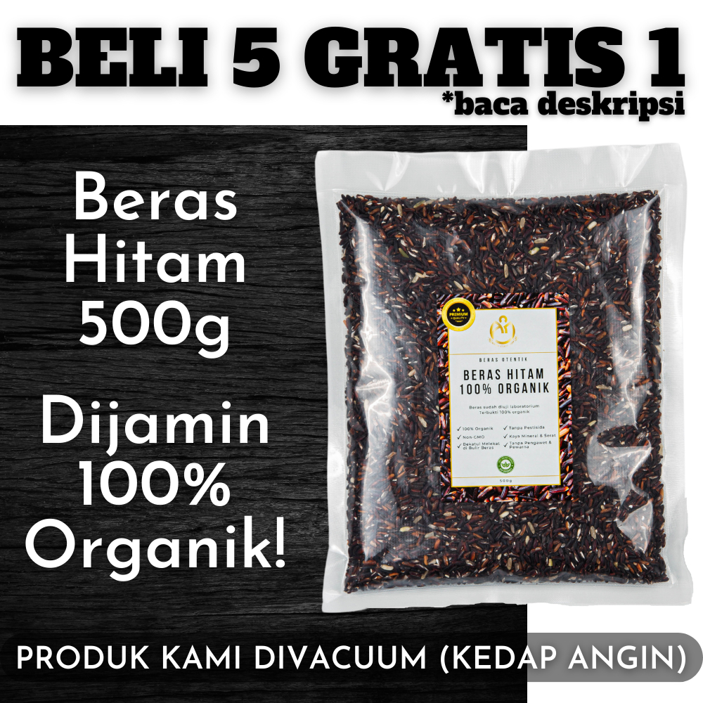 

BERAS ORGANIK Beras Hitam Otentik 100% Organik 500gram