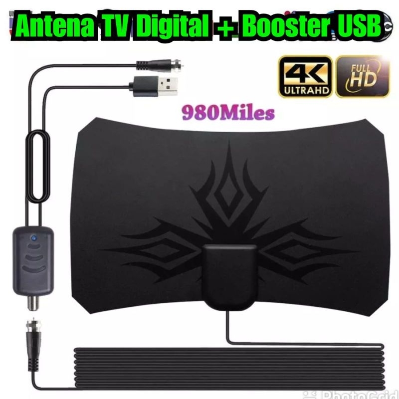 Antena TV Digital plus booster Usb Antena TV digital boster