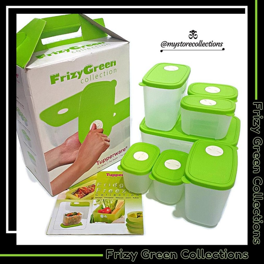 Frizy Green Collection Set ( Wadah Penyimpanan untuk kulkas )Tupwr - 1 Set Lengkap