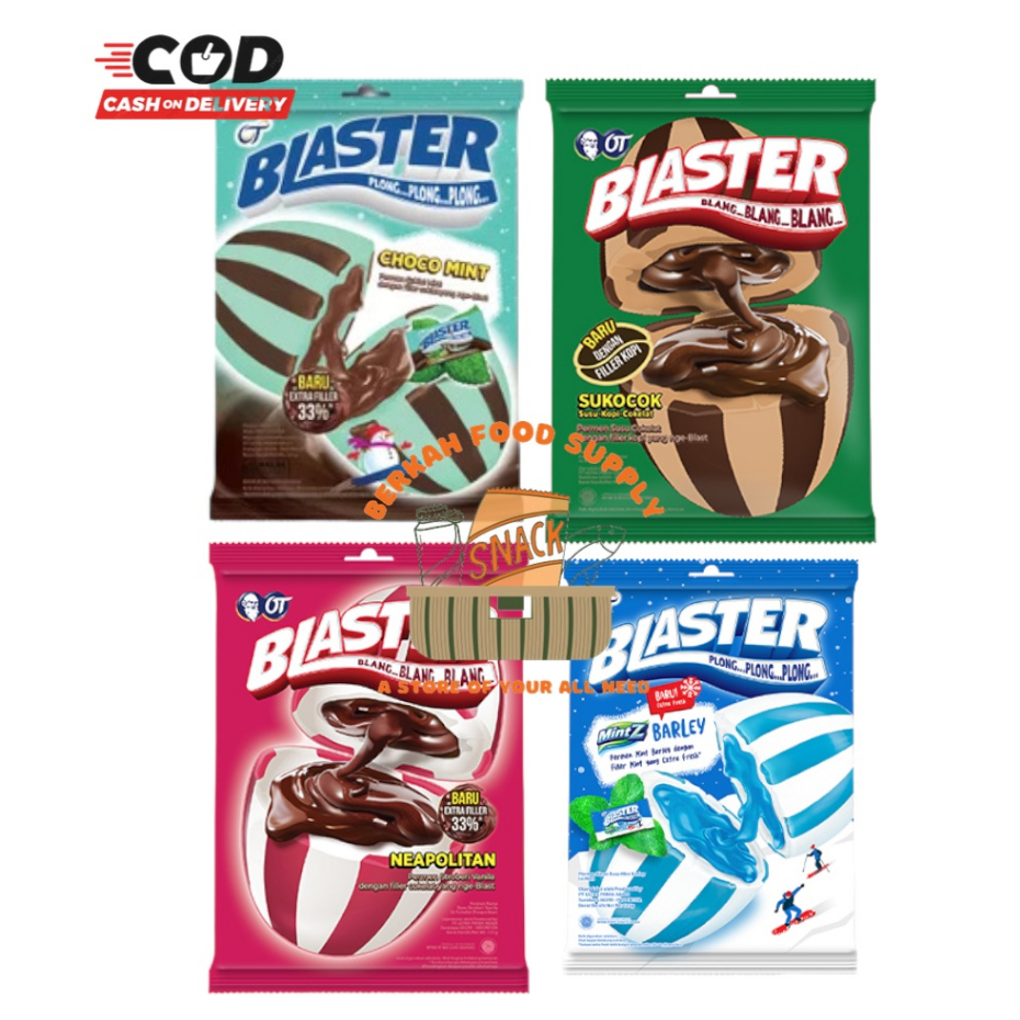 

HALAL Permen Mint Blaster All Varian / Rasa Neopolitan / Sukocok / Choco / Coklat 125gr Cemilan Anak Jadoel / Enak Kekinian / Best Seller Viral