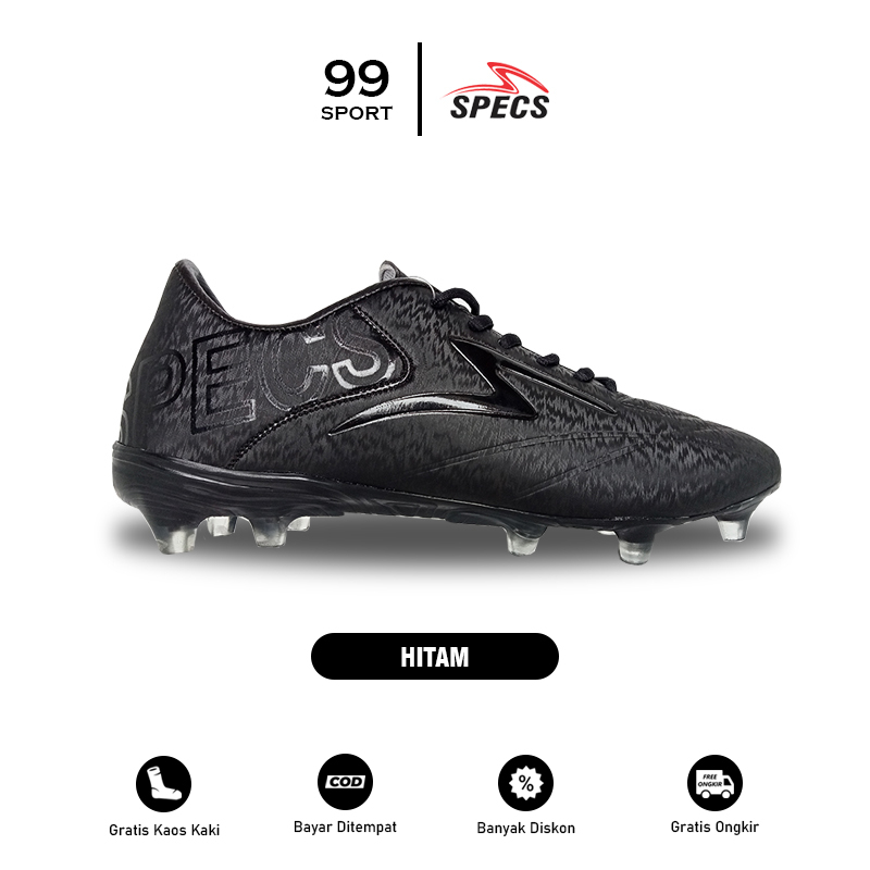 BIG SALE CUCI GUDANG SEPATU SEPAKBOLA SPECS ESTADIO FG HITAM POLOS