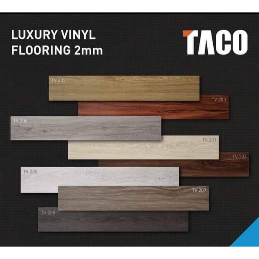 Vinyl Lantai TACO 2mm Motif Wood | Lantai Vinyl Taco tebal 2mm