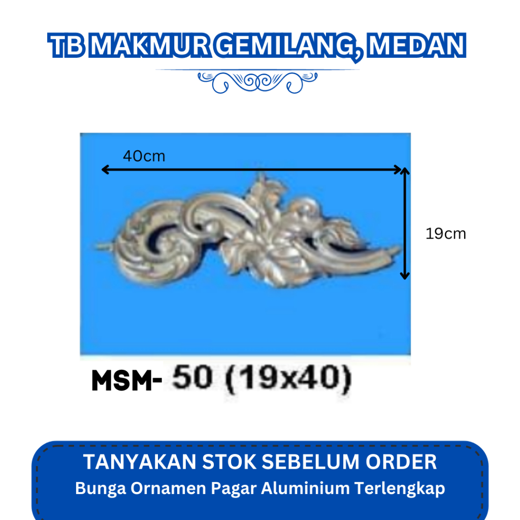Ornamen/Bunga Pagar Aluminium 50