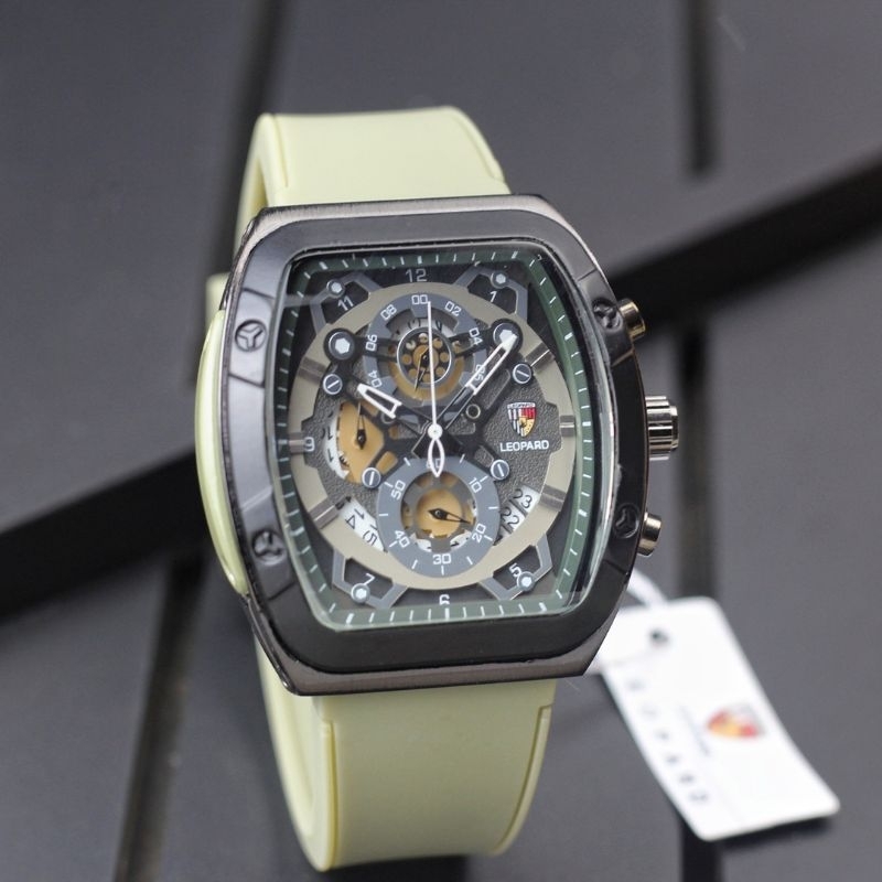 Jam Tangan Leopard 8802 chronograph free box