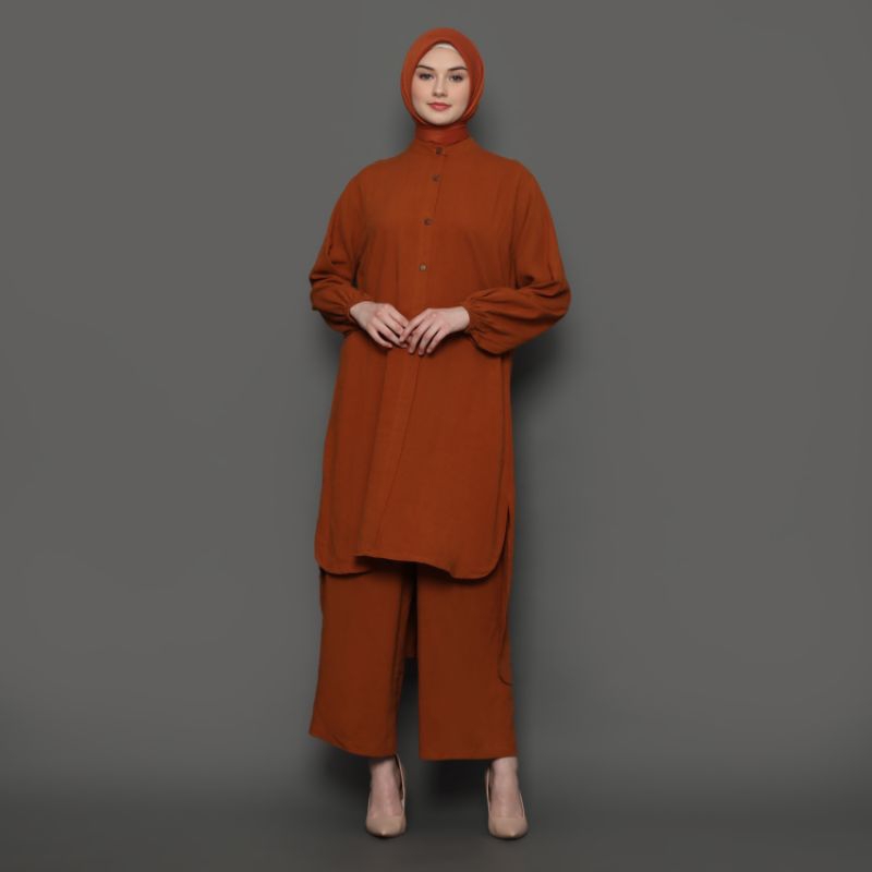 set Tunik Linen premium penguin