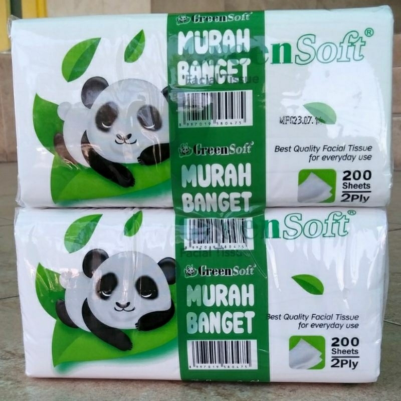 Tisu Green Soft 200 sheet  Green Soft Facial Tissue Tisu Murah Paket