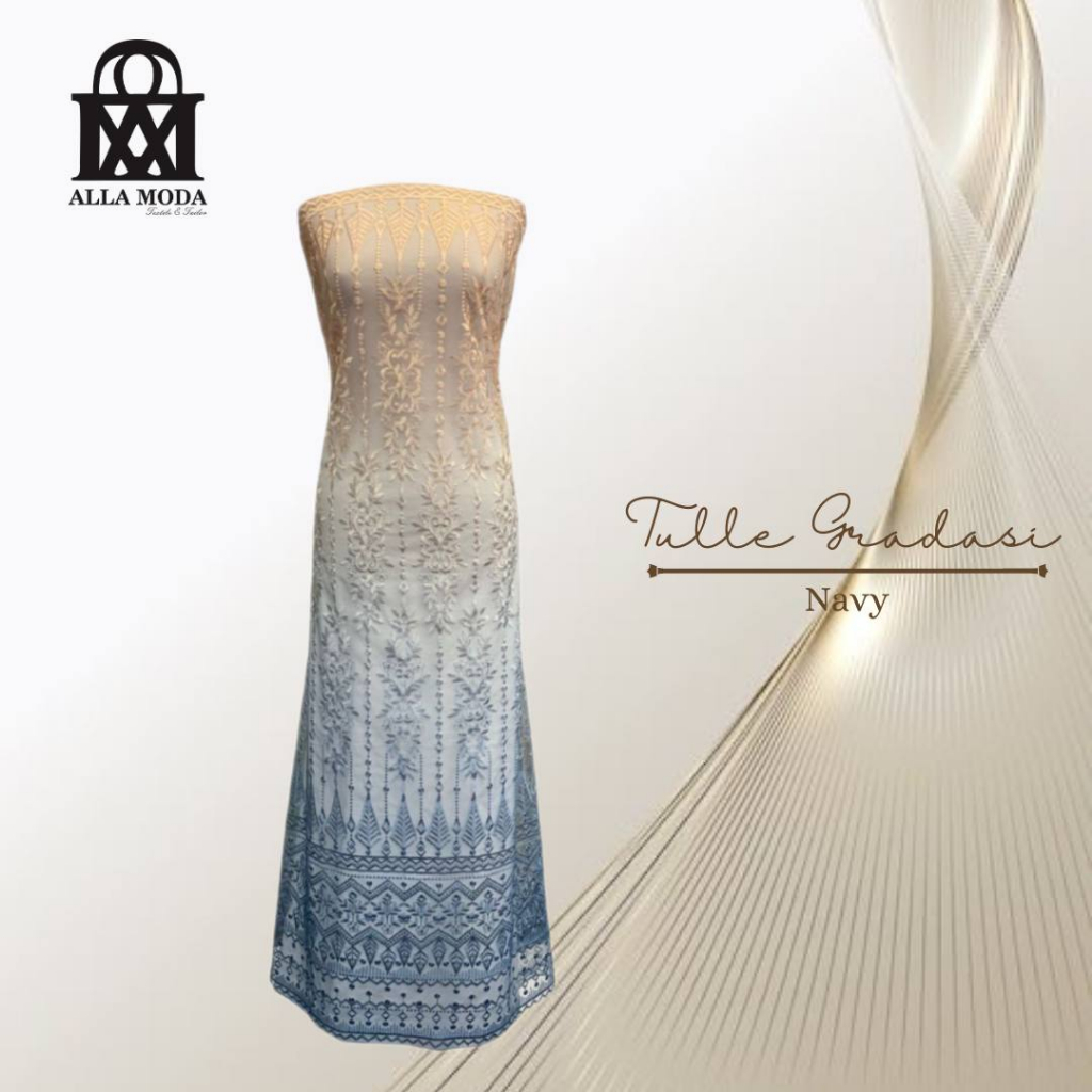 Kain Gradasi Brukat Kebaya/Tile Bordir Gradasi 2 Warna (harga per 1/2 m)