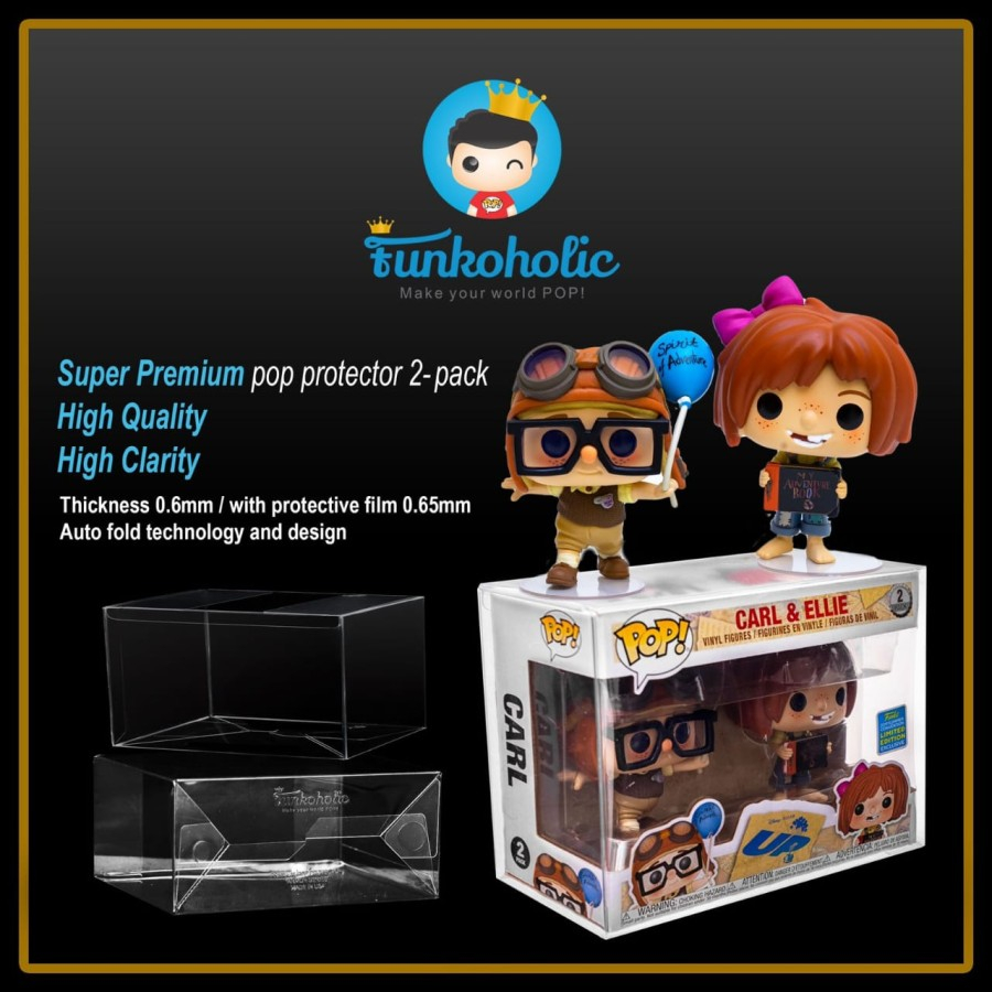 Funko POP 2-Pack Foldable Acid-Free PET Plastic Protector Case 0.6mm