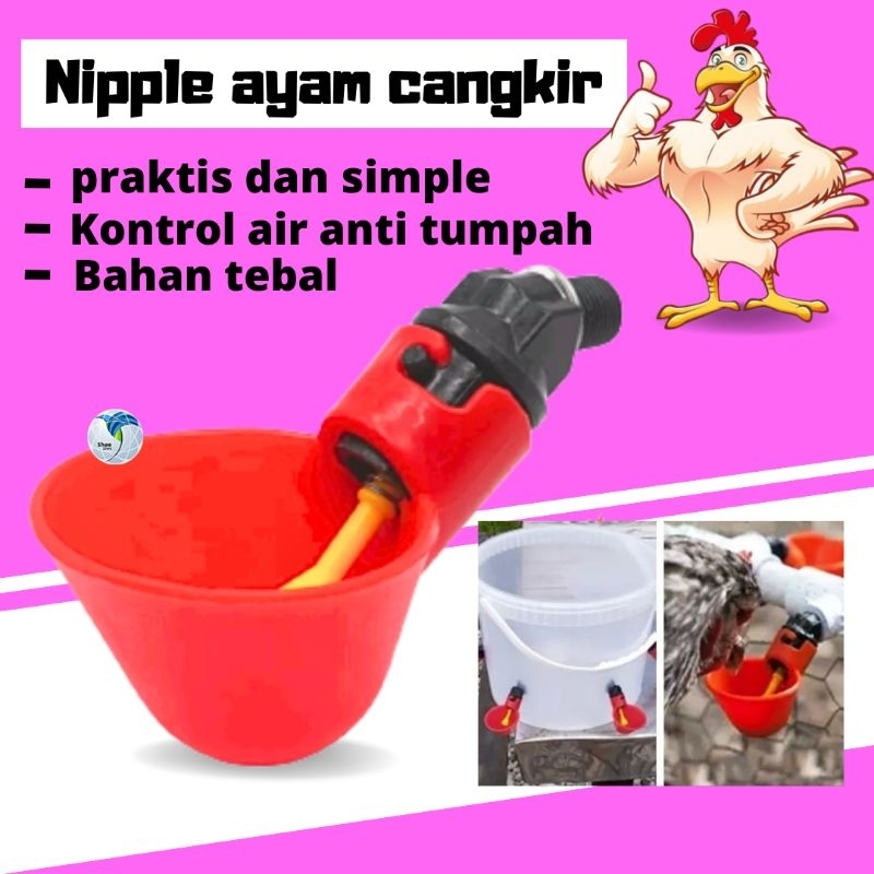 Nipple Nipel Nepel Ayam Tempat Minum Ayam bebek Puyuh Doc Doq P10 shaestore15