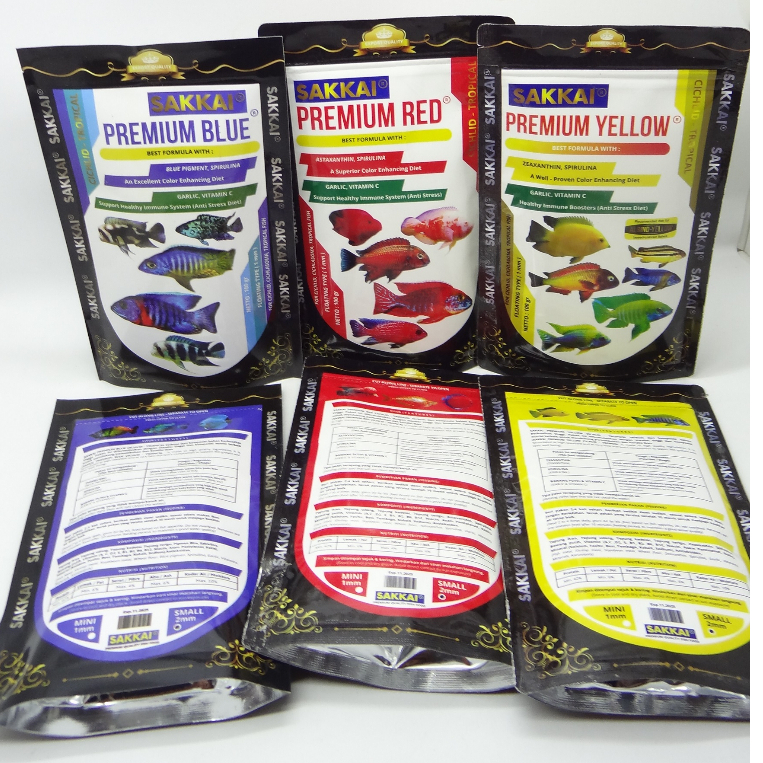 Pelet SAKKAI Premium BLUE / YELLOW / RED 100 GRAM Setara akari