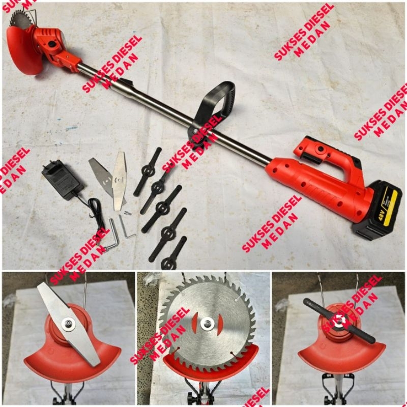 BRUSHCUTTER MESIN POTONG BABAT RUMPUT CORDLESS ELEKTRIK 48V
